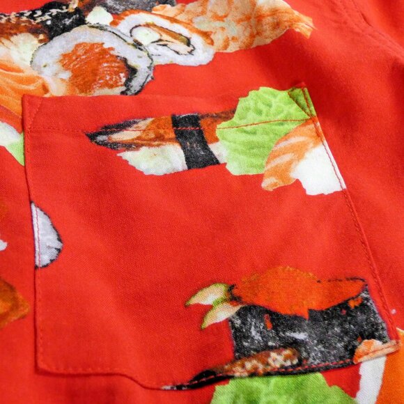 Sushi Men Shirt Size M Japanese Food Fun Eating Short Sleeve Joke Food Eat Out - Picture 6 of 8